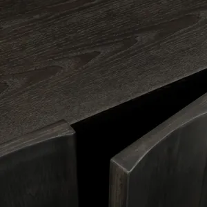 W Brown Wooden Five Door Credenza Sideboard