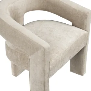 Set Of Two Tan Upholstered Dining Armchairs