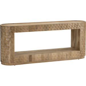 76 In. Oval Brown Solid Wood Grain Accent Console/sofa Table