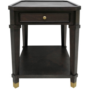 1-drawer Rectangular Rich Brown Hardwood Accent/end Table