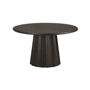 Round Dark Brown Wood Dining Table