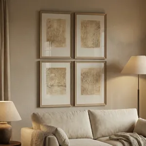 Sepia Woodlands 4-piece Landscape Wall Art Set