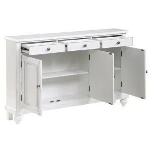 3-door, 3-drawer White Sideboard/credenza