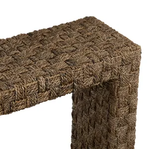 W Brown Wood One Shelf Accent Console Sofa Table