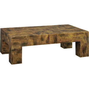 Brown Wooden Rectangular Cocktail Coffee Table
