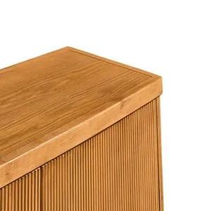 80 In. Tan Wood Grain 4-door Media Credenza/sideboard