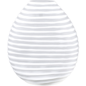 Francesca Small White Striped Glass Vase