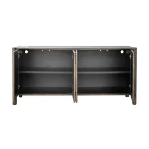 75 In. Brown 4 Door Media Credenza/sideboard