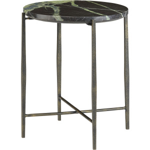 Round Green Marble Accent/end Table