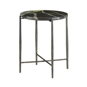 Round Green Marble Accent/end Table