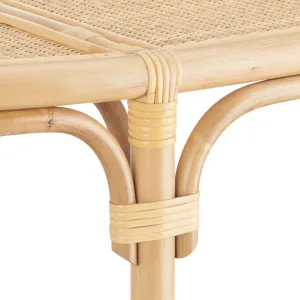 59.5 In Tan Raffia 3 Shelf Accent Console/sofa Table