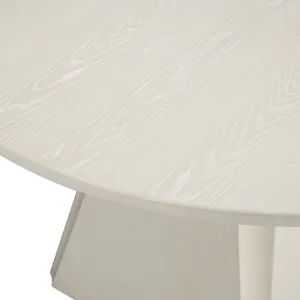 Round Cream Wooden Dining Table