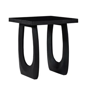 Square Solid Wood Black Wood Grain Accent/end Table
