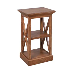 Square Brown Solid Wood Accent/end Table