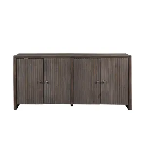 Brown 4 Door Solid Wood Media Credenza/sideboard