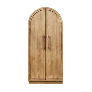 2-door Tan With Yellow Undertones Tall Accent Cabinet