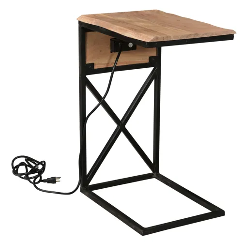 Bengal Manor Natural USB Power C Side Table