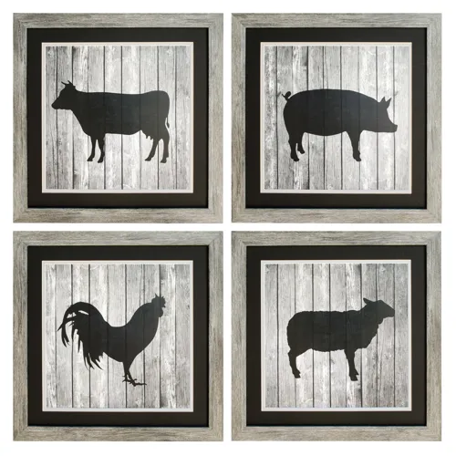 Barn Cow, Pig, Rooster, Sheep