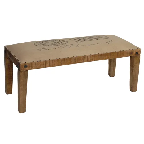 Bengal Manor Mango Wood Burlap Bench