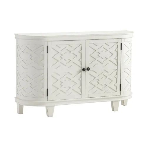 Hawthorne Estate White Pine 2 Door Curved Fretwork Credenza