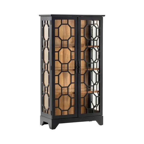 Livingston 2 Wood and Glass Door Curio
