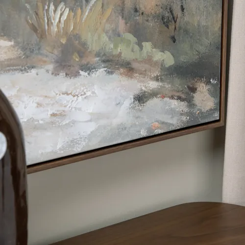 Country Edge Meadow Landscape Framed Canvas Art