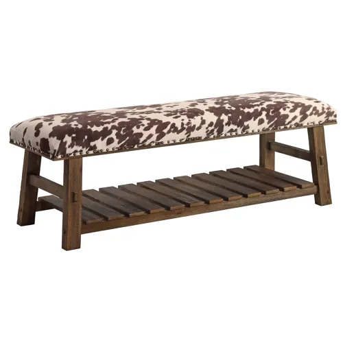 Mesquite Faux Cowhide Bench