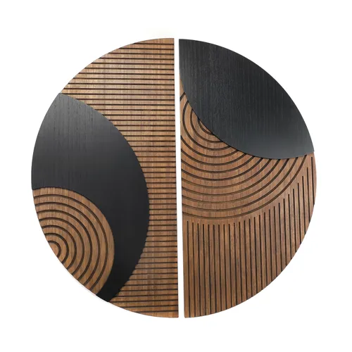 Mali 2-piece Modern Geometric Wood Panel Wall Art