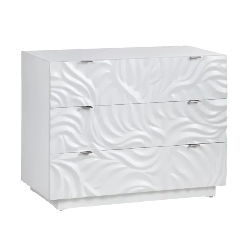 3 Drawer White Accent Chest