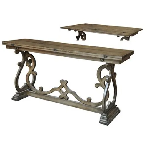 Monticello Shaped Leg Flip Out Sofa Table