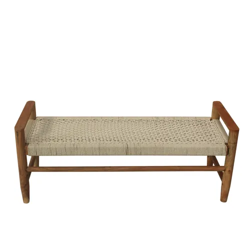 Tacoma Jute Bench - White