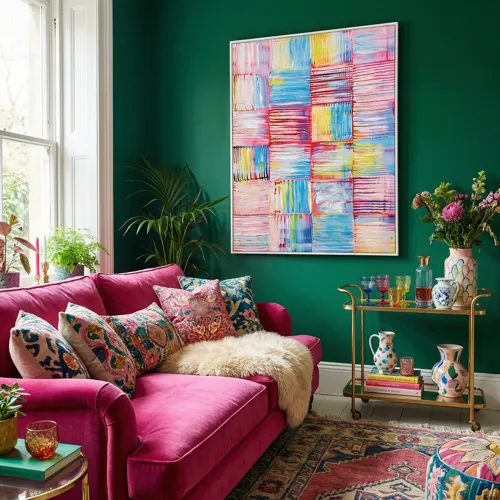 Color Pop Abstract Framed Canvas Wall Art