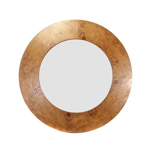 Edmond Round Wood Framed Wall Mirror