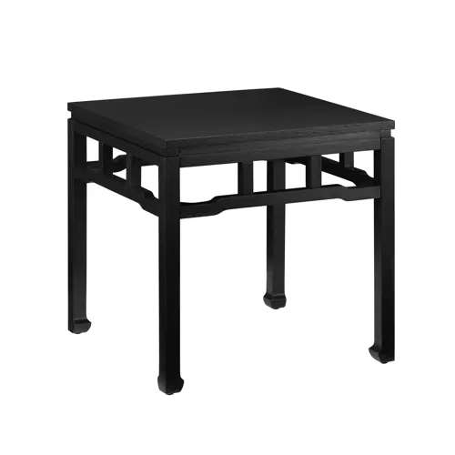 Square Black Wooden Accent End Table