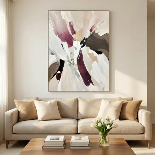 Wine & Willow Abstract Hand-painted Framed Canvas Wall Art