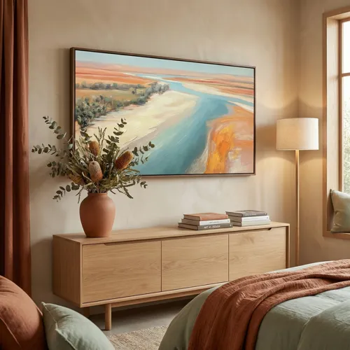 Heat Waves Landscape Framed Canvas Wall Art