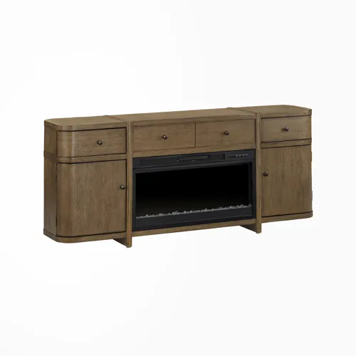 W Brown Wooden Two Door Two Drawer Fireplace Sideboard