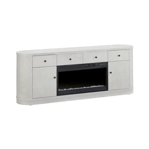 W White Oval Two Door Two Drawer Fireplace Sideboard