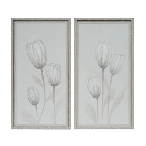 Camden 2-piece Tulip Neutral Framed Canvas Wall Art Set