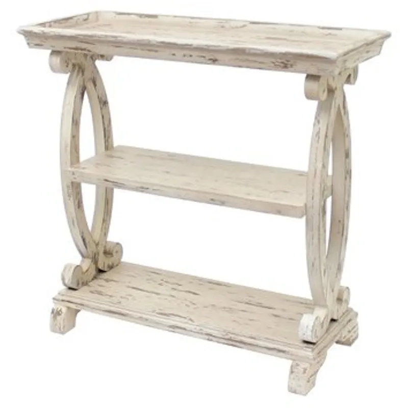 Newport Distressed White Shaped Console Table