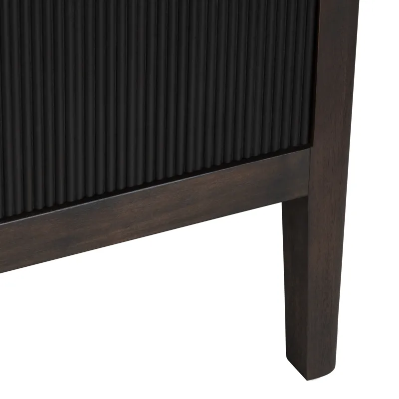 Dark Brown 4-door Media Credenza/sideboard