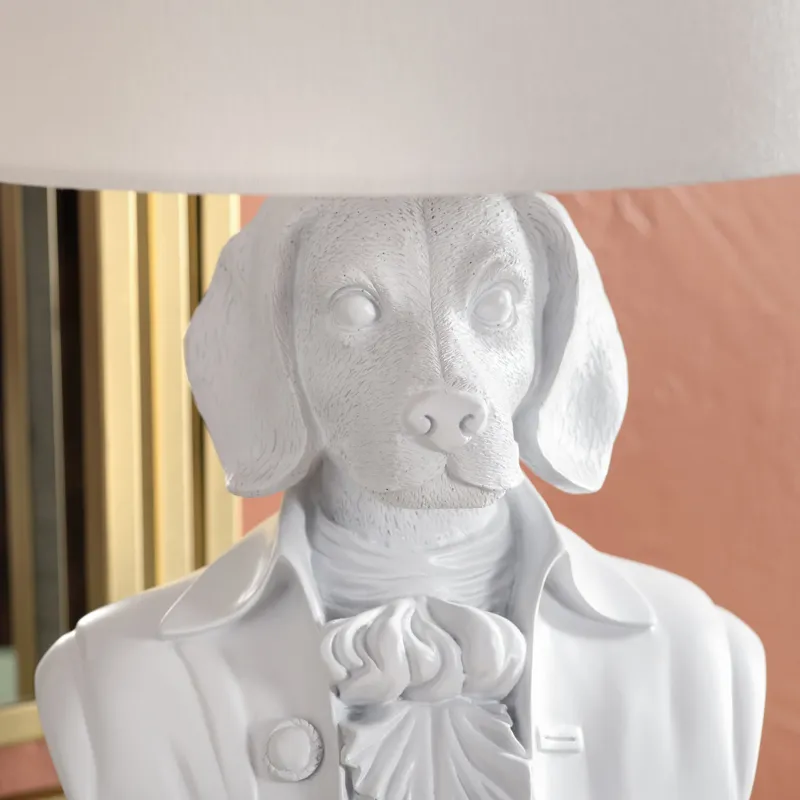Resin & Crystal Table Lamp With Linen Shade