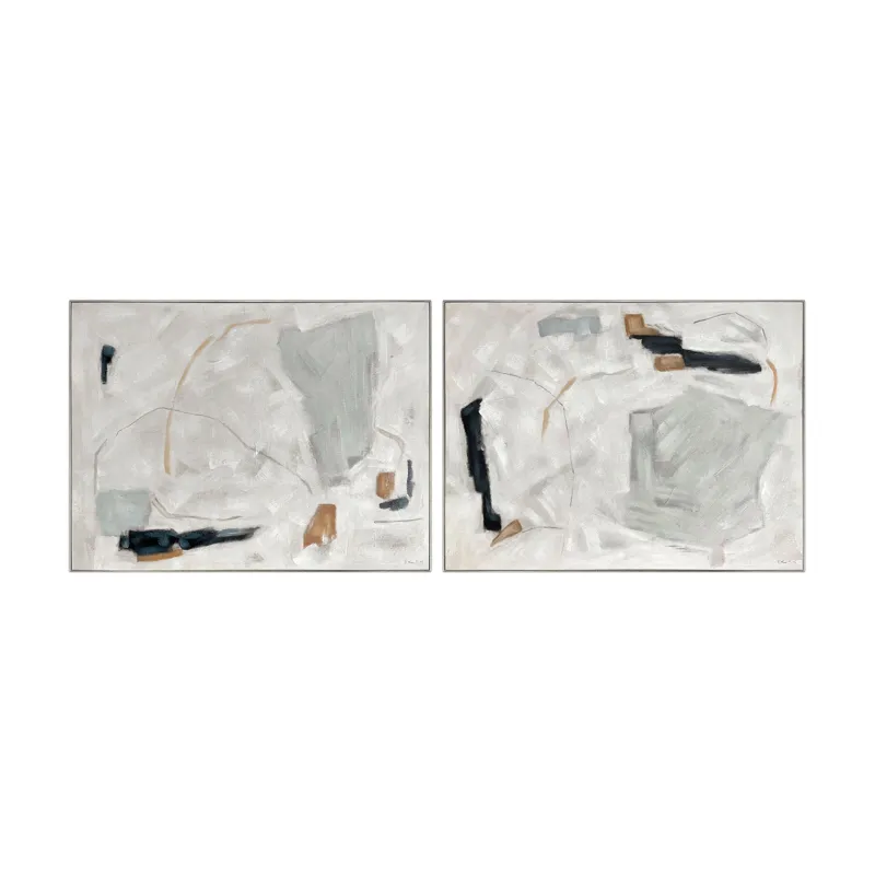 Abstract Drift & Dash 2-piece Framed Canvas Wall Art Set