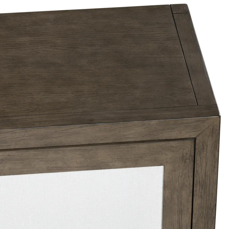 Deep Brown 4-door Rattan Media Credenza/sideboard