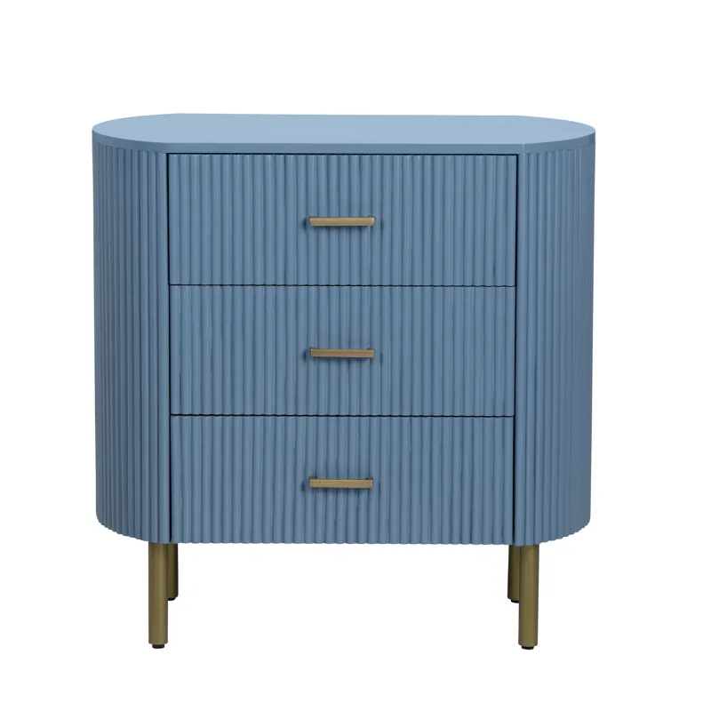 3-drawer Blue Accent Chest