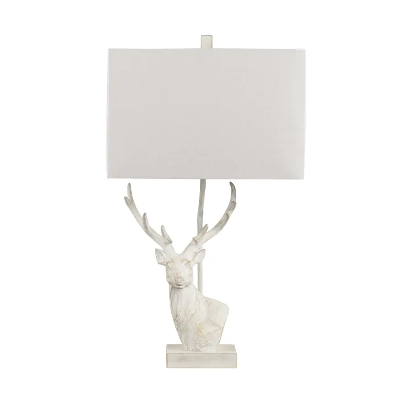 Resin Table Lamp With Linen Shade