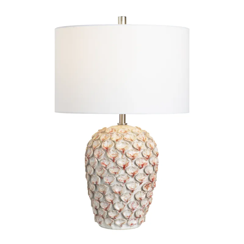 Ceramic Table Lamp With Glazed Finish And Shade
