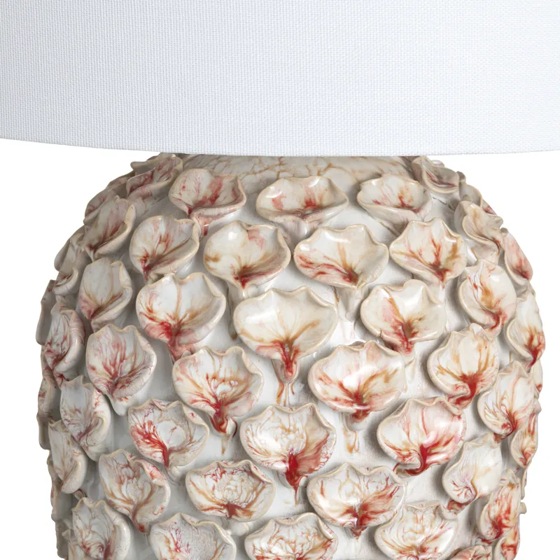 Ceramic Table Lamp With Glazed Finish And Shade
