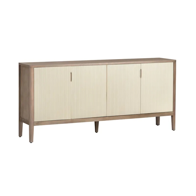 Warm Brown 4-door Media Credenza/sideboard