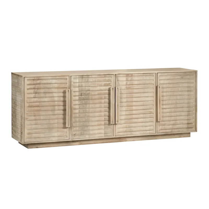 Natural Brown 4-door Media Credenza/ Sideboard